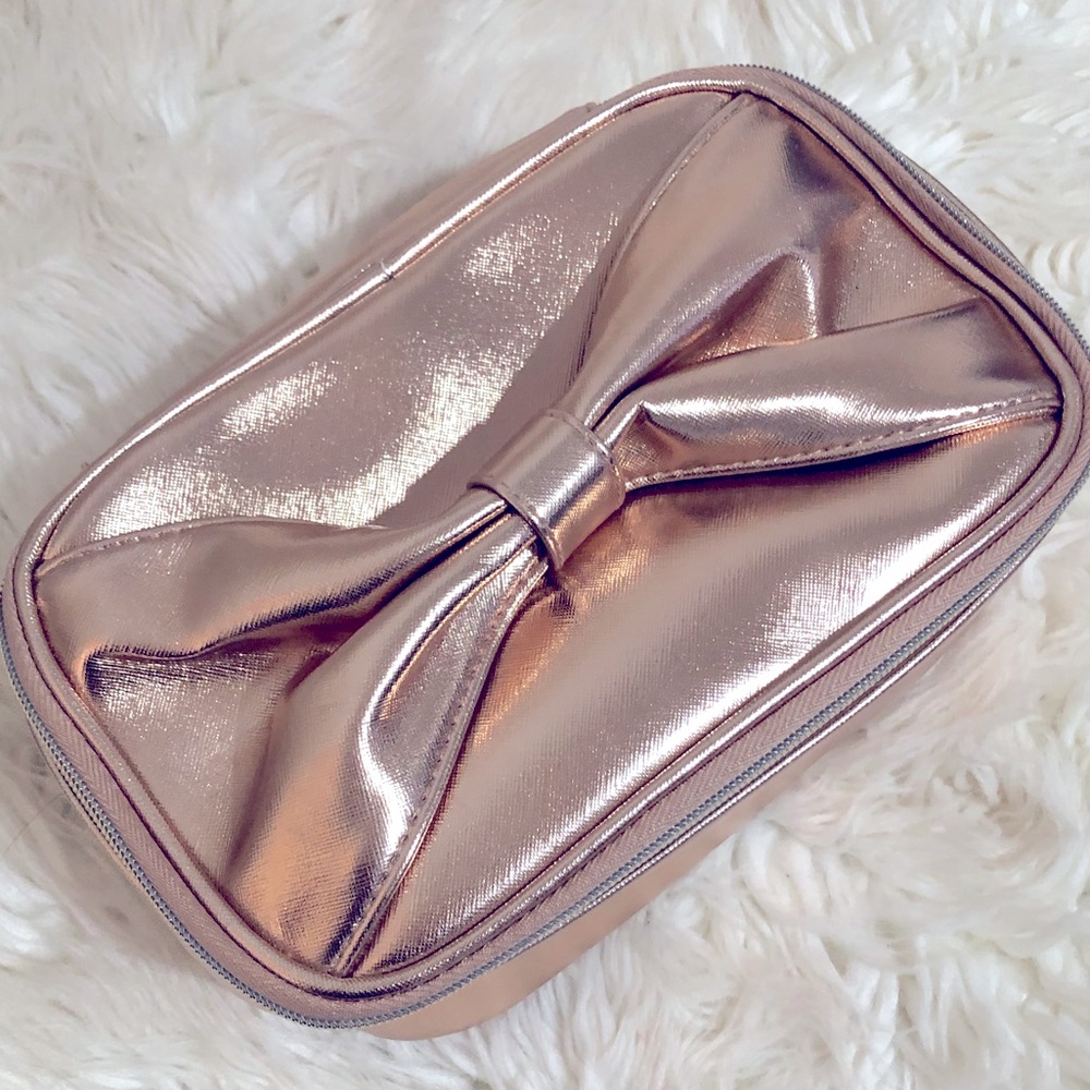 Rose gold cosmetic bag